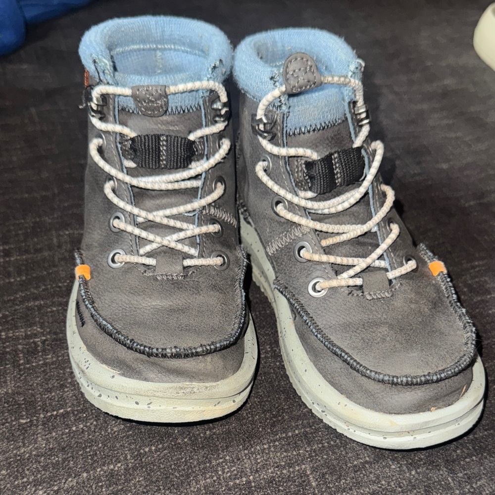 Hey Dude Gray and Blue Kids Boots